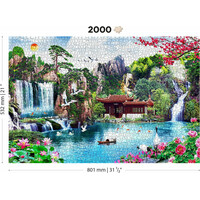 WOODEN CITY Drevené puzzle Vodopády v japonskej záhrade 2v1, 2000 dielikov EKO