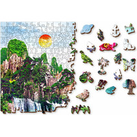 WOODEN CITY Drevené puzzle Vodopády v japonskej záhrade 2v1, 2000 dielikov EKO