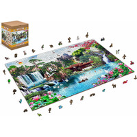 WOODEN CITY Drevené puzzle Vodopády v japonskej záhrade 2v1, 2000 dielikov EKO