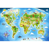CASTORLAND Puzzle Obrázková mapa sveta MAXI 40 dielikov