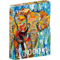 ENJOY Puzzle Farebný slon 1000 dielikov