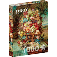 ENJOY Puzzle Kvetinové zátišie so sýkorkou 1000 dielikov