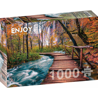 ENJOY Puzzle Lesný potok v Plitviciach, Chorvátsko 1000 dielikov