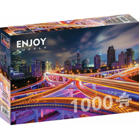 ENJOY Puzzle Šanghajské centrum v noci 1000 dielikov