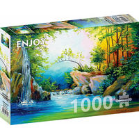 ENJOY Puzzle V lese pri vodopáde 1000 dielikov