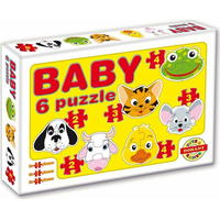 DOHÁNY Baby puzzle Zvieracie hlavičky 6v1 (2-4 dieliky)
