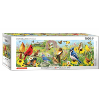 EUROGRAPHICS Panoramatické puzzle Záhradné vtáky 1000 dielikov