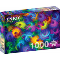 ENJOY Puzzle Abstraktné neónové pierka 1000 dielikov