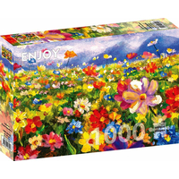 ENJOY Puzzle Farebná kvetinová lúka 1000 dielikov