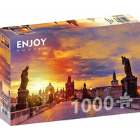 ENJOY Puzzle Karlov most pri západe slnka, Praha 1000 dielikov