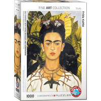 EUROGRAPHICS Puzzle Portrét Frídy Kahlo s tŕňovým náhrdelníkom 1000 dielikov