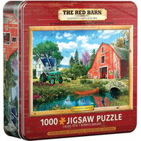EUROGRAPHICS Puzzle v plechovej krabičke Červená stodola 1000 dielikov