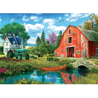 EUROGRAPHICS Puzzle v plechovej krabičke Červená stodola 1000 dielikov
