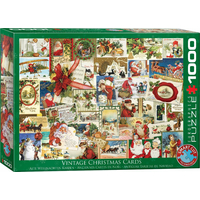 EUROGRAPHICS Puzzle Vintage vianočné pohľadnice 1000 dielikov