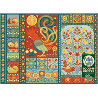 COBBLE HILL Puzzle Vyšívaná deka: Scandi Chicken 1000 dielikov