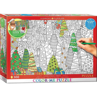 EUROGRAPHICS Color me puzzle Vianočné stromčeky 300 dielikov + sada na zavesenie