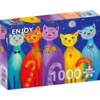 ENJOY Puzzle Usmievavé mačky 1000 dielikov