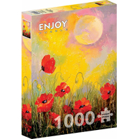 ENJOY Puzzle Vlčie maky vo svite mesiaca 1000 dielikov