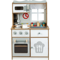 ECOTOYS Drevená kuchynka bielo-hnedá