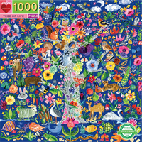 EEBOO Štvorcové puzzle Strom života 1000 dielikov