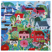 EEBOO Štvorcové puzzle Švédska rybárska dedinka 1000 dielikov