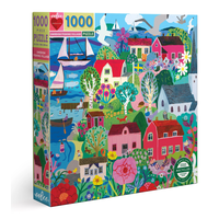 EEBOO Štvorcové puzzle Švédska rybárska dedinka 1000 dielikov