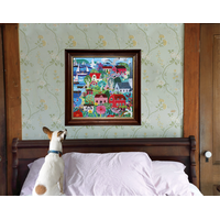 EEBOO Štvorcové puzzle Švédska rybárska dedinka 1000 dielikov