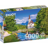 ENJOY Puzzle Kostolík v Ramsau, Nemecko 1000 dielikov