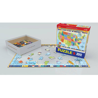 EUROGRAPHICS Puzzle Mapa Spojených štátov Amerických 200 dielikov