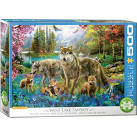 EUROGRAPHICS Puzzle Vlčia rodina pri jazere XL 500 dielikov
