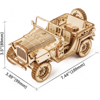 ROBOTIME Roker 3D drevené puzzle Vojenský džíp 369 dielikov