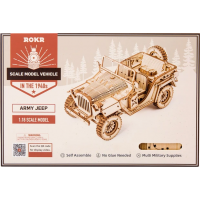 ROBOTIME Roker 3D drevené puzzle Vojenský džíp 369 dielikov