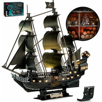 CUBICFUN Svietiace 3D puzzle Plachetnica Queen Anne&#39;s Revenge 293 dielikov