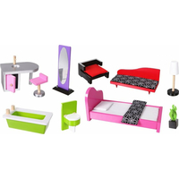 ECOTOYS Domček pre bábiky Malibu s vybavením