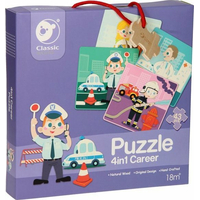CLASSIC WORLD Drevené puzzle Povolanie 4v1 (6,9,12 a 16 dielikov)