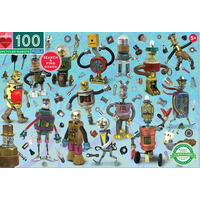 EEBOO Puzzle Roboti a súčiastky 100 dielikov