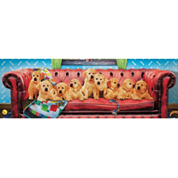 EUROGRAPHICS Panoramatické puzzle Labradori na psej pohovke 1000 dielikov
