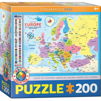EUROGRAPHICS Puzzle Mapa Európy 200 dielikov