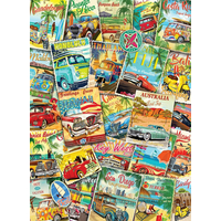 EUROGRAPHICS Puzzle Retro cestovateľská koláž 1000 dielikov