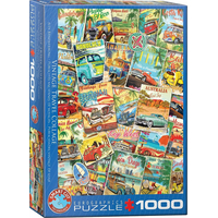 EUROGRAPHICS Puzzle Retro cestovateľská koláž 1000 dielikov