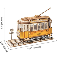 ROBOTIME Rolife 3D drevené puzzle Električka 145 dielikov