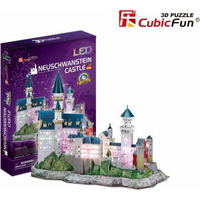 CUBICFUN Svietiace 3D puzzle Zámok Neuschwanstein 128 dielikov