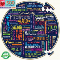 EEBOO Okrúhle puzzle 100 skvelých slov 500 dielikov