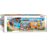 EUROGRAPHICS Panoramatické puzzle Farebné autobusy 1000 dielikov