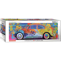EUROGRAPHICS Panoramatické puzzle Farebný Volkswagen chrobák 1000 dielikov