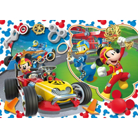 CLEMENTONI Puzzle Mickey Mouse: Na závodnom okruhu MAXI 104 dielikov