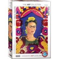 EUROGRAPHICS Puzzle Portrét Frídy Kahlo v ráme 1000 dielikov