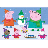 CLEMENTONI Puzzle Prasiatko Peppa: Zima MAXI 104 dielikov