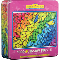 EUROGRAPHICS Puzzle v plechovej krabičke Motýlia dúha 1000 dielikov