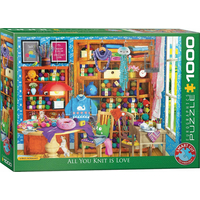EUROGRAPHICS Puzzle Všetko, čo pletiete, je láska 1000 dielikov